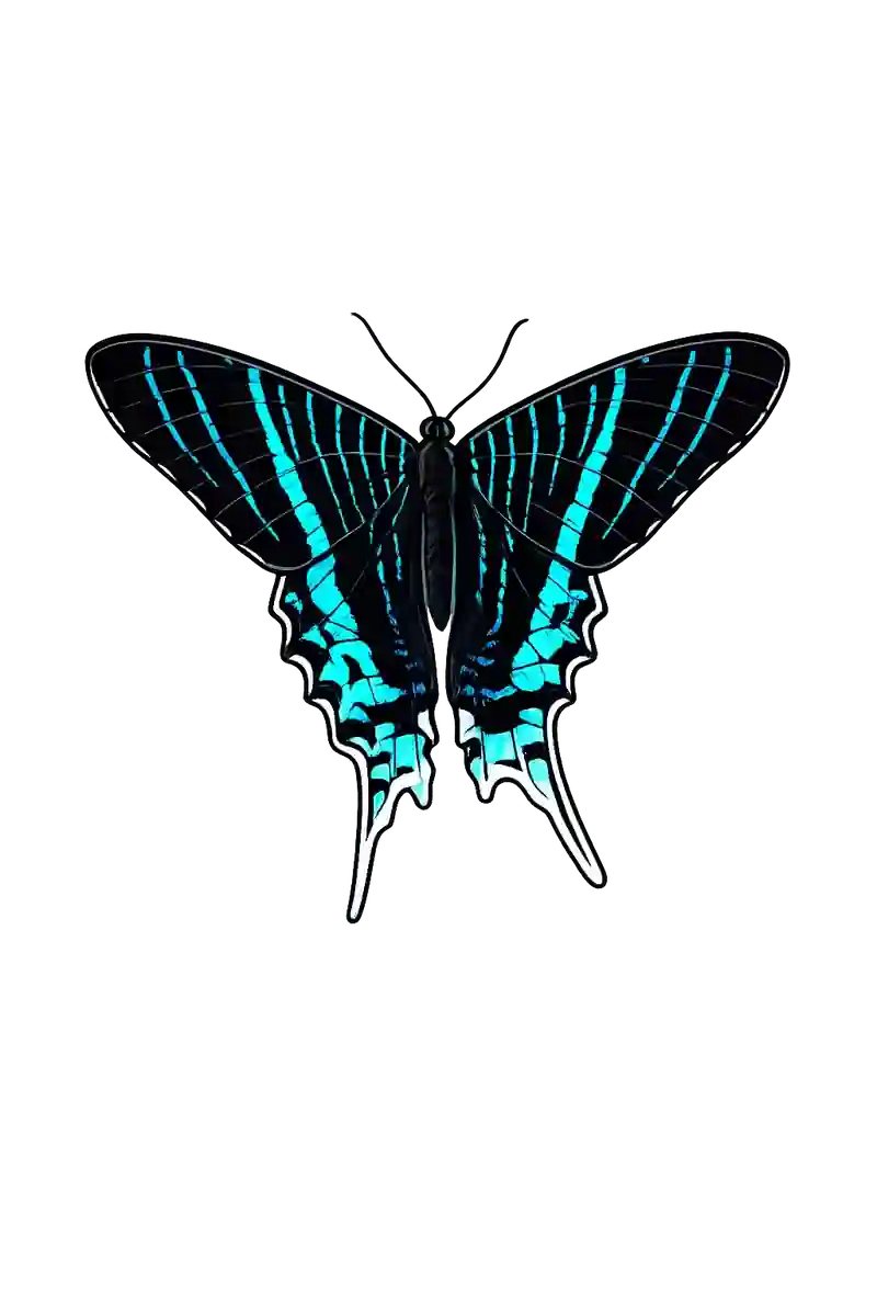 Urania leilus dorsal illustration