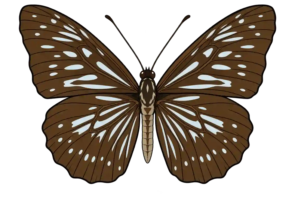 Tirumala hamata, dorsal view