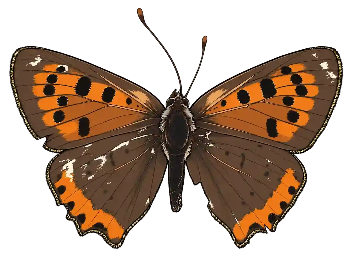 Lycaena phlaeas, dorsal view