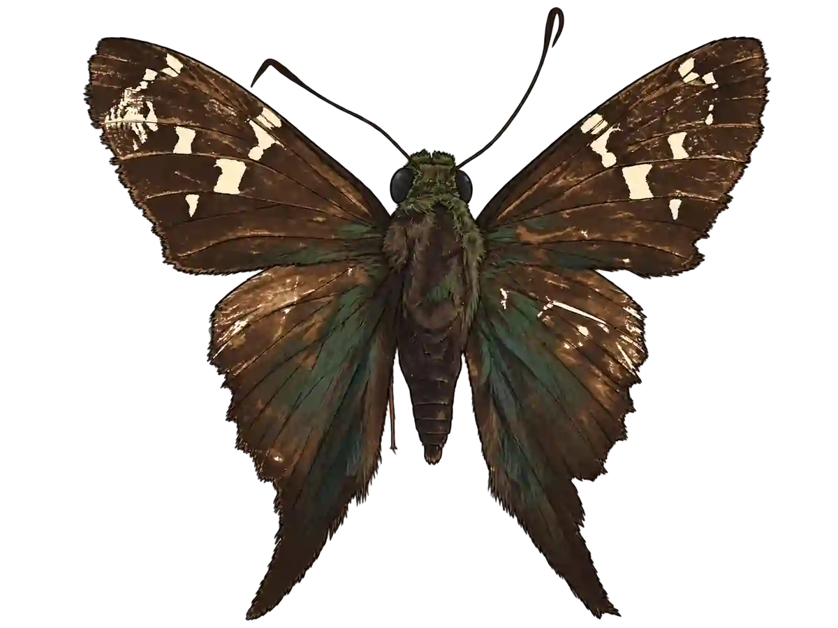 Urbanus proteus, dorsal view