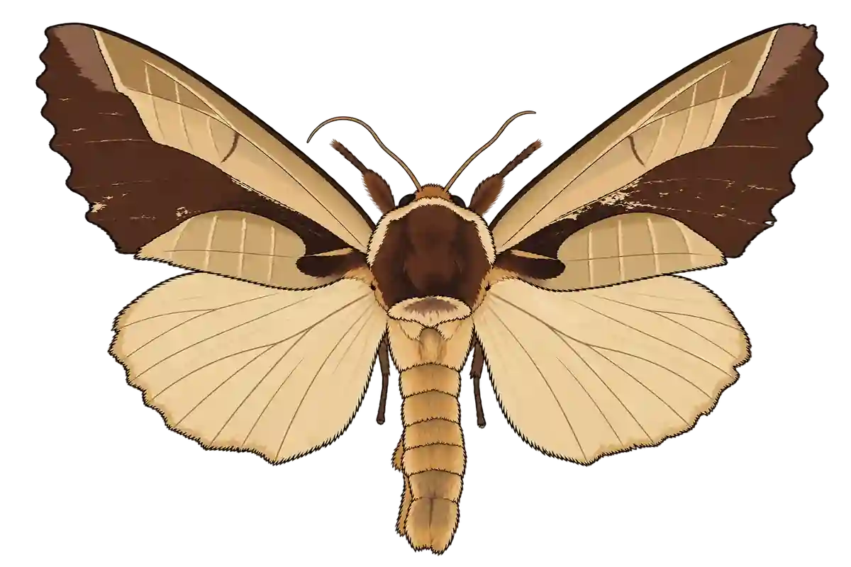 Uropyia meticulodina, dorsal view